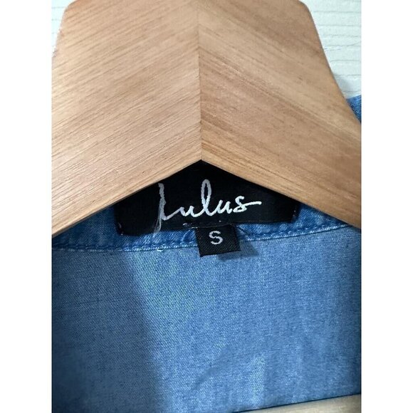 Lulus Chambray Button Down Shirts Dress Tencel Women Blue Size S Denim - Picture 7 of 12